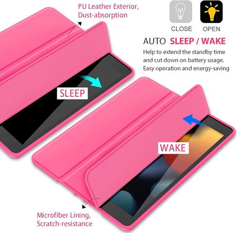 حافظة Gahwa iPad 10.2 بوصة الجيل التاسع 2021/ iPad الجيل الثامن 2020/ iPad الجيل السابع 2019، حافظة ذكية Filio واقية لكامل الجسم مع ميزة الاستيقاظ/النوم (أبيض) in Kuwait