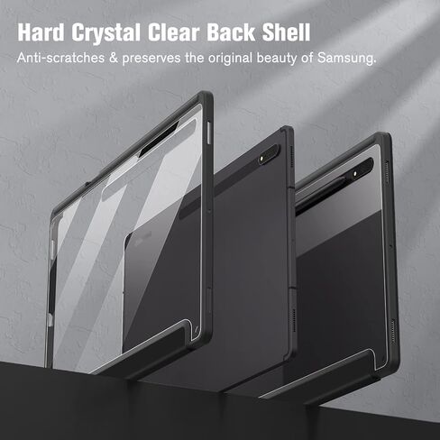 حافظة Fintie Hybrid رفيعة لهاتف Samsung Galaxy Tab S9 Ultra 2023/S8 Ultra 2022 14.6 بوصة (موديل SM-X910/X916B/X918U/X900/X906)، غطاء مقاوم للصدمات مع غطاء خلفي شفاف شفاف، رخام غائم in Kuwait