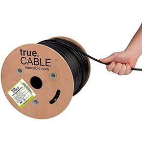 trueCABLE Cat6 Direct Burial, Gel Filled, 1000ft, Brown, Waterproof, CMX, 23AWG Solid Bare Copper, 550MHz, PoE++ (4PPoE), ETL Listed, Unshielded UTP, Bulk Ethernet Cable