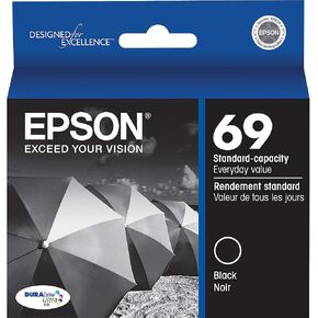مجموعة حبر Epson 69 DURABrite Ultra باللون الأسود والألوان لـ CX-6000، 7000F، 7400، 8400، 9400، 9475؛ إن إكس-400، 415، 510، 515؛ WF-1100، و600، و610 ونماذج مختارة أخرى in Saudi Arabia