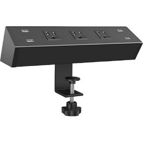 شريط طاقة بمشبك مكتب مع 20 وات USB C، شريط طاقة بحافة مكتب USB إجمالي 40 وات، 4 منافذ تيار متردد مقاومة للعبث واسعة المسافة، 2 USB-C، 4 USB-A، سلك توصيل مسطح بطول 6 أقدام، مناسب لحافة سطح الطاولة مقاس 2.1 بوصة in Kuwait