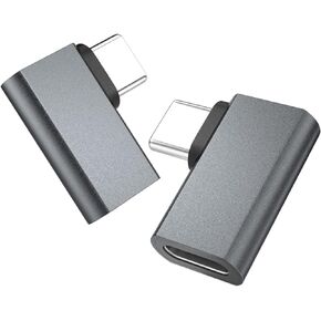 UseBean 90 Degree USB C Right Angle Adapter, (2-Pack) PD 100W 4K@60Hz Type-C 3.2 Gen2 20Gbps Male to Female Extension Extender,USB-C Video Extended Converter,for Steam Deck,Switch,Laptop,Tablet,Phone