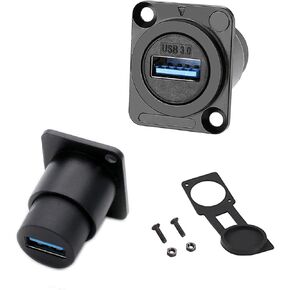 PENGLIN 5 قطع USB3.0 D سلسلة موصل تركيب اللوحة، مقبس منفذ USB مقاوم للماء 86 لوحة تركيب مربع أنثى إلى أنثى محول واجهة نقل البيانات للمعدات الصناعية للشبكة in Kuwait