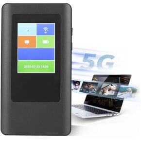 جهاز توجيه WiFi True 5G 5G + جهاز نقطة اتصال محمول للإنترنت اللاسلكي، مع فتحة بطاقة SIM نانو، سريع عبر الإنترنت لمكتب السفر المنزلي in Kuwait