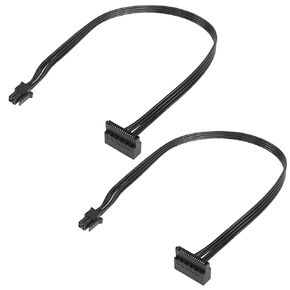 YACSEJAO Motherboard ATX Mini 4 Pin to Right-Angle 15 Pin SATA Female Power Adapter Cable for Hard Drive HDD Blu-ray and CD Drives (40cm, 2Pack) in Saudi Arabia