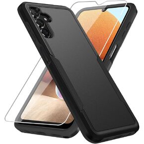 Warsia for Galaxy A13 5G Case, Samsung Case with Screen Protector,Heavy-Duty Tough Rugged Shockproof Protective Phone, Black in Saudi Arabia