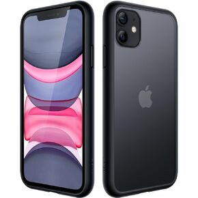 JETech Matte Case for iPhone 11 6.1-Inch, Shockproof Military Grade Drop Protection, Frosted Translucent Back Phone Cover, Anti-Fingerprint (Black) in Kuwait