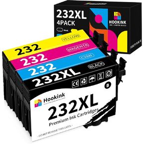 232XL Ink Cartridges Remanufactured Replacement for Epson 232 Ink Cartridges T232XL T232 for Expression Home XP-4200 XP-4205 Workforce WF-2930 WF-2950 Printer (232XL Black Cyan Magenta Yellow, 4 Pack) in Kuwait