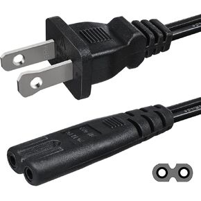 Mankk 6Ft TV سلك الطاقة 2 الشق 18AWG 10A 250V AC كابل الطاقة لشاشة الكمبيوتر الكمبيوتر المحمول طابعة المتكلم M-I-036-1.8M in Kuwait