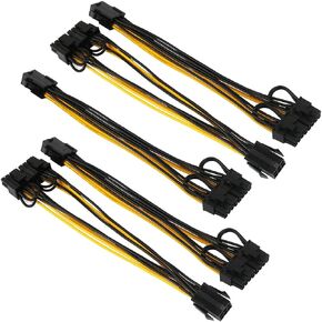 5PCS PCI-E 6-pin to Dual 6+2-pin (6-pin/8-pin) Power Splitter Cable Graphics Card PCIE PCI Express 6Pin to Dual 8Pin Power Cable in Kuwait