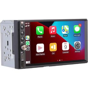 LXKLSZ Wireless Carplay Wireless Android Auto Double Din ستيريو سيارة مع سطوع تلقائي 7in IPS تعمل باللمس وكاميرا الرؤية الخلفية AHD / بلوتوث / وصلة مرآة / FM / AM / USB Type-C in Kuwait