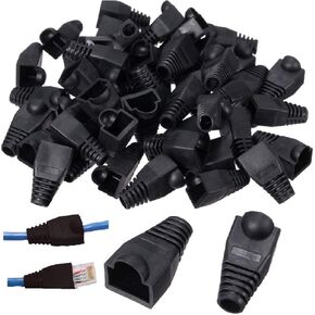 100 قطعة RJ45 أحذية تخفيف الضغط موصل شبكة إيثرنت غطاء التوصيل البلاستيك الناعم CAT6 CAT5 CAT5E CAT6a (أزرق)