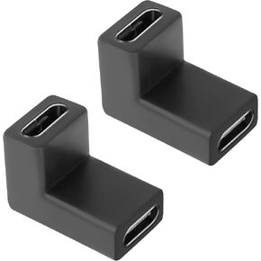 GELRHONR 90Degree USB C Female to Female Adapter,Right&Left Up&Down Angle Type-C Coupler Support Charging and Data Transfer for Laptop,Mobile Phone,PC-2pack (Black - Right&Up) in Saudi Arabia