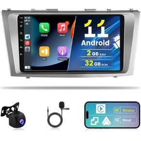 for 2007-2011 Toyota Camry Radio, Roinvou 2+32G Android 11 Wireless CarPlay Car Stereo with Android Auto 9'' Touch Screen Bluetooth Car Radio Support Mirror Link GPS WiFi SWC DSP Backup Camera in Saudi Arabia