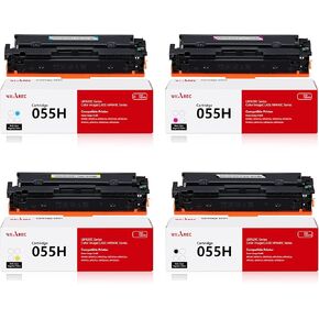 خرطوشة حبر بديلة 055H 055 لـ Canon 055H 055 متوافقة مع طابعة Canon Color ImageCLASS LBP663cdw MF742Cdw MF744cdw MF746Cdw MF743Cdw MF741Cdw مع رقاقة (أسود سماوي أرجواني أصفر) in Kuwait