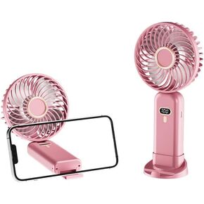 Jumyshe Portable Handheld Fan,Portable Fan Rechargeable,5000mAh ，Neck Fan 90 ° Rotation, 5 Speed Wind, USB Rechargeable Foldable Fan,Ultra Quiet Outdoor and Indoor Small Handheld Fan White