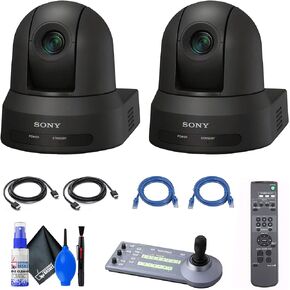 سوني 2 × SRG-X40UH 4K/HDMI/USB كاميرا تكبير بصري 40x PTZ مع PoE+ (أسود) (SRG-X40UH/B) وحدة تحكم عن بعد RM-IP10 IP + 2 × كابل إيثرنت Cat5e + مجموعة تنظيف - حزمة (متجددة) in Saudi Arabia
