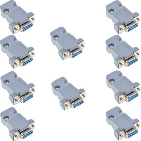 Oiyagai 10Pcs DB9 Male Connector Kit Solder Type Plastic