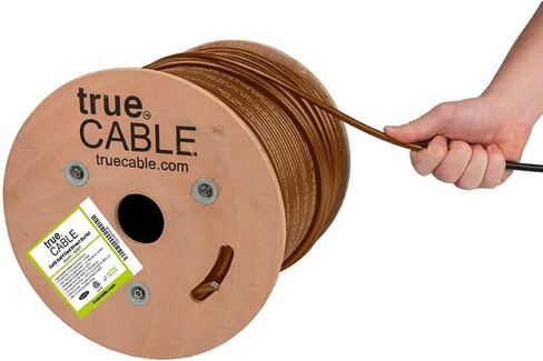 TRUE CABLE Cat6 Direct Burial Bulk Ethernet, Gel Filled, Unshielded, 1000ft, Black, Outdoor OSP Jacket, Waterproof, UV Resistant, 23AWG Solid Bare Copper, 550MHz, PoE++ (4PPoE) in Saudi Arabia