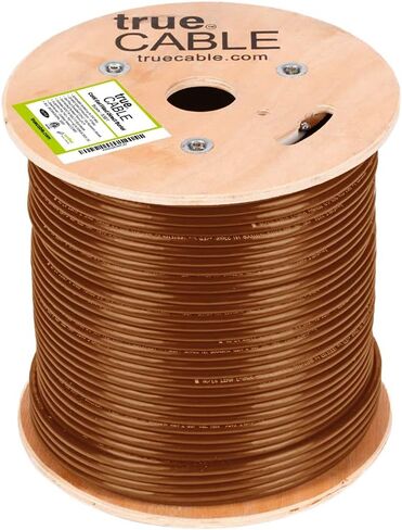TRUE CABLE Cat6 Direct Burial Bulk Ethernet, Gel Filled, Unshielded, 1000ft, Black, Outdoor OSP Jacket, Waterproof, UV Resistant, 23AWG Solid Bare Copper, 550MHz, PoE++ (4PPoE) in Saudi Arabia