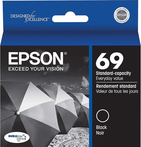 Epson 69 DURABrite Ultra Ink Black & Color Combo Pack for CX-6000, 7000F, 7400, 8400, 9400, 9475 ; NX-400, 415, 510, 515; WF-1100, 600, 610 and Other Select Models in Kuwait