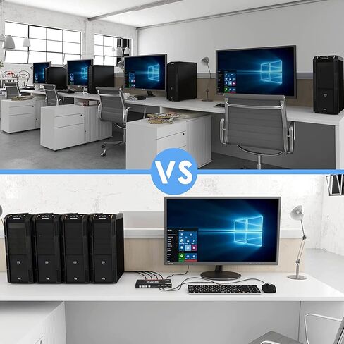 محدد مفتاح ShuOne Kvm، للتحكم في 4 أجهزة كمبيوتر USB، مع مفتاح زر واحد، 5 كابلات HDMI و4 خطوط طباعة بمنفذ USB2.0 مربع، تنطبق على لوحة مفاتيح ماوس الماسح الضوئي لطابعة الكمبيوتر in Kuwait