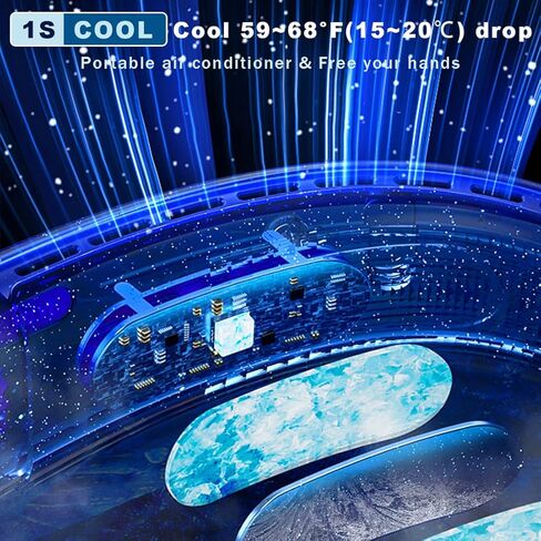 XDDPRO الرقبة مكيف الهواء مروحة الرقبة 5000 مللي أمبير بدون استخدام اليدين مروحة شخصية خالية من الشفرة تعمل بالبطارية قابلة للارتداء ومروحة USB قابلة لإعادة الشحن بدون أوراق 5 سرعات مراوح الرقبة للسفر والمكاتب الرياضية (أبيض) in Kuwait