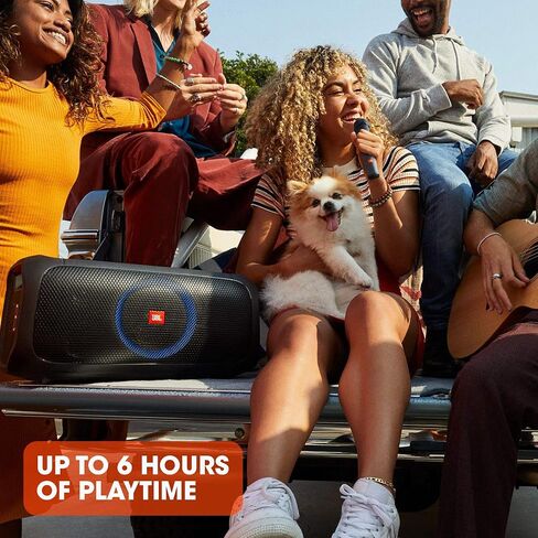 مكبر صوت JBL PartyBox On-The-Go المحمول للحفلات مع أضواء مدمجة باللون الأسود (متجدد) (مع ميكروفون) in Saudi Arabia