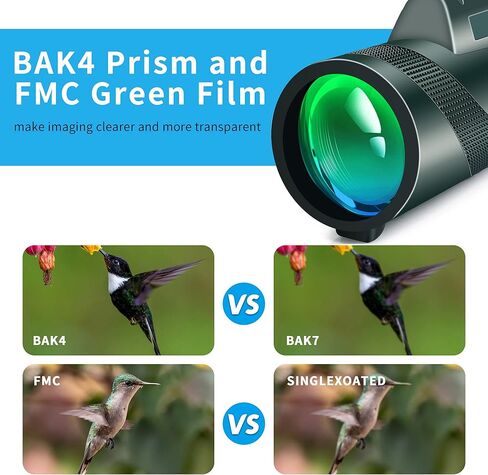 Monocular Telescope High Powered Prism, Monocular Telescope for Smartphone with Adapter,Compact Bird Watching Hunting Wildlife Travel Camping Monocular for Adults with Phone Tripod 50X60 in Kuwait