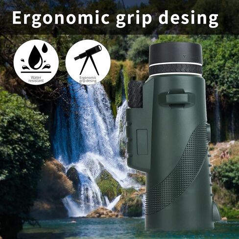 Monocular Telescope High Powered Prism, Monocular Telescope for Smartphone with Adapter,Compact Bird Watching Hunting Wildlife Travel Camping Monocular for Adults with Phone Tripod 50X60 in Kuwait