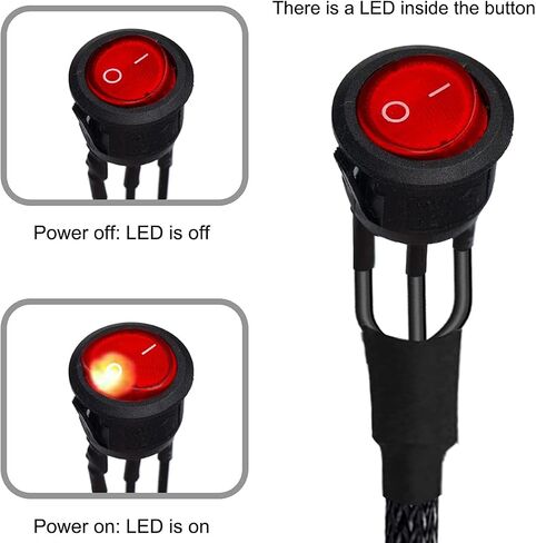 DKARDU 2 Pack 24 Pin ATX Red LED Power On/Off Switch Jumper Bridge كابل محول لمضخة تبريد المياه النابضة تشغيل وإيقاف، 55 سم in Saudi Arabia