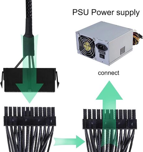 DKARDU 2 Pack 24 Pin ATX Red LED Power On/Off Switch Jumper Bridge كابل محول لمضخة تبريد المياه النابضة تشغيل وإيقاف، 55 سم in Saudi Arabia