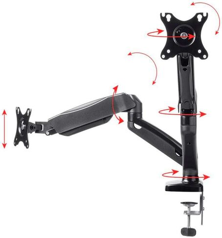 مونو برايس حامل شاشة مزدوج قابل للتعديل مزود بنابض غاز للشاشات الصغيرة حتى 27 بوصة (124588) in Kuwait
