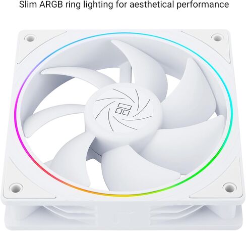 Thermalright TL-S12W CPU Fan Case Cooler PWM Fan, fine Aperture Light Effect,4pin PWM Connector Computer Fan with ARGB Aperture, 1500RPM Speed PC Cooling Fan(120mm,3 Fans) in Kuwait