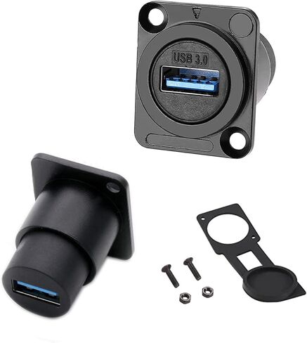 PENGLIN 5PCS USB3.0 D Series Panel-Mount Connector,Waterproof USB Port Socket 86 Panel Mount Square Female to Female Converter Data Transfer Interface Adapter for Network Industrial Equipment in Saudi Arabia