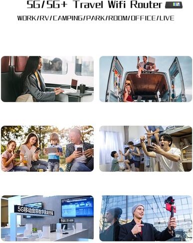 جهاز توجيه WiFi True 5G 5G + جهاز نقطة اتصال محمول للإنترنت اللاسلكي، مع فتحة بطاقة SIM نانو، سريع عبر الإنترنت لمكتب السفر المنزلي in Kuwait