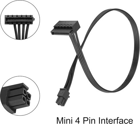 YACSEJAO Motherboard ATX Mini 4 Pin to Right-Angle 15 Pin SATA Female Power Adapter Cable for Hard Drive HDD Blu-ray and CD Drives (40cm, 2Pack) in Saudi Arabia