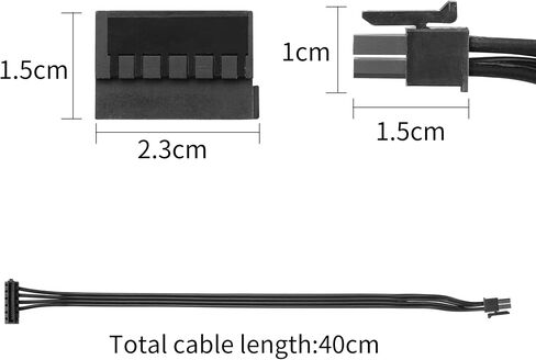 YACSEJAO Motherboard ATX Mini 4 Pin to Right-Angle 15 Pin SATA Female Power Adapter Cable for Hard Drive HDD Blu-ray and CD Drives (40cm, 2Pack) in Saudi Arabia