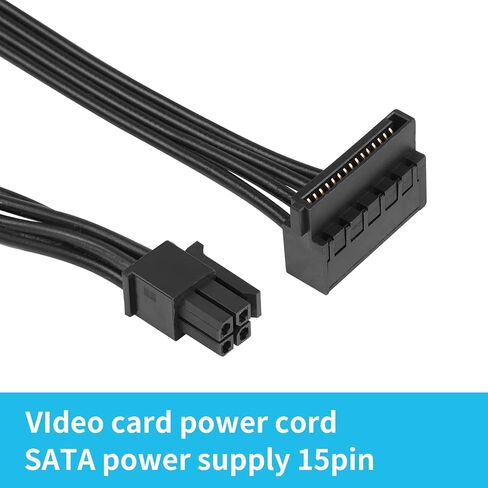 YACSEJAO Motherboard ATX Mini 4 Pin to Right-Angle 15 Pin SATA Female Power Adapter Cable for Hard Drive HDD Blu-ray and CD Drives (40cm, 2Pack) in Saudi Arabia