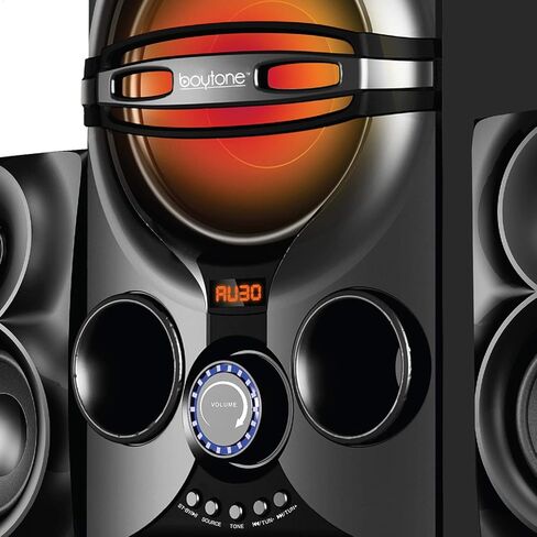 بويتون نظام مكبر صوت بلوتوث 2.1 للوسائط المتعددة BT-424FN، نظام ستيريو سلكي قوي برف قوي، فتحة اف ام، منفذ SD، منفذ USB، تنسيق MP3، 40 واط، ضوء LED تفاعلي، جهاز تحكم عن بعد، للهواتف الذكية والتابلت in Kuwait
