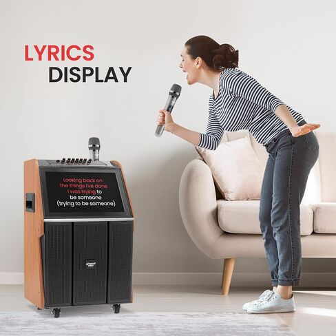 Pyle Touch Screen Portable Wireless BT Streaming Loudspeaker with Wireless Microphone, Wheels and Handle Bar, Supports USB/SD/MMC/PC/TV / MP3 / Mobile Phone, etc. in Saudi Arabia