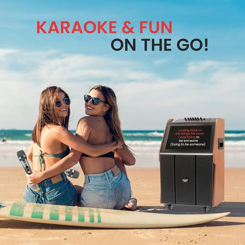 Pyle Touch Screen Portable Wireless BT Streaming Loudspeaker with Wireless Microphone, Wheels and Handle Bar, Supports USB/SD/MMC/PC/TV / MP3 / Mobile Phone, etc. in Saudi Arabia