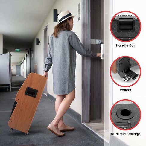 Pyle Touch Screen Portable Wireless BT Streaming Loudspeaker with Wireless Microphone, Wheels and Handle Bar, Supports USB/SD/MMC/PC/TV / MP3 / Mobile Phone, etc. in Saudi Arabia
