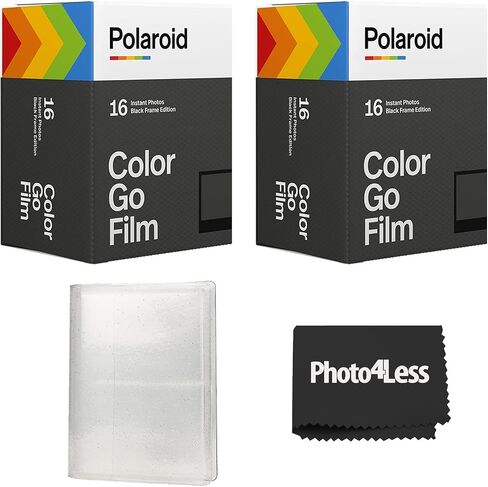 Polaroid GO Color Film - Double Pack X2 - Black Frame (32 Exposures) + Photo Album (Holds 64 Photos) in Saudi Arabia