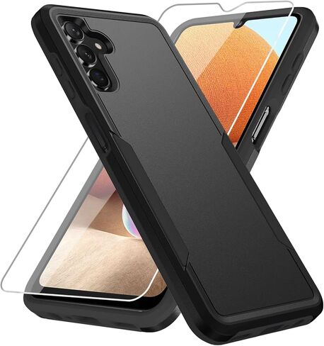 حافظة Warsia لهاتف Galaxy A13 5G، حافظة سامسونج مع واقي شاشة، هاتف واقٍ متين وقوي ومقاوم للصدمات، أسود in Saudi Arabia