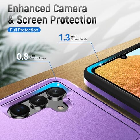 for Galaxy A13 5G Case, Samsung Case with Screen Protector,Heavy-Duty Tough Rugged Shockproof Protective Phone, Black in Saudi Arabia