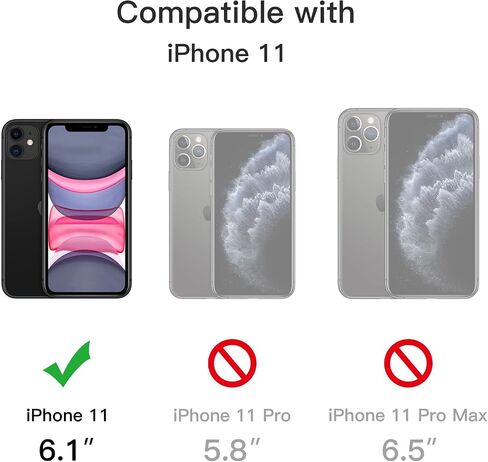 JETech Matte Case for iPhone 11 6.1-Inch, Shockproof Military Grade Drop Protection, Frosted Translucent Back Phone Cover, Anti-Fingerprint (Black) in Saudi Arabia