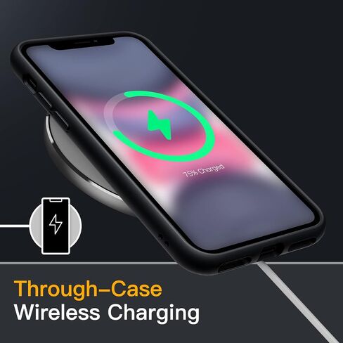 JETech Matte Case for iPhone 11 6.1-Inch, Shockproof Military Grade Drop Protection, Frosted Translucent Back Phone Cover, Anti-Fingerprint (Black) in Saudi Arabia