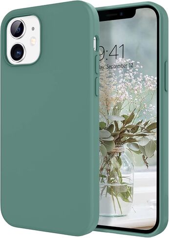 حافظة DOMAVER لهاتف iPhone 12، حافظة iPhone 12 Pro من السيليكون السائل الناعم وبطانة من الألياف الدقيقة والمطاط غطاء واقٍ لهاتف iPhone 12/12 Pro 5G -6.1 بوصة، أزرق فاتح in Kuwait