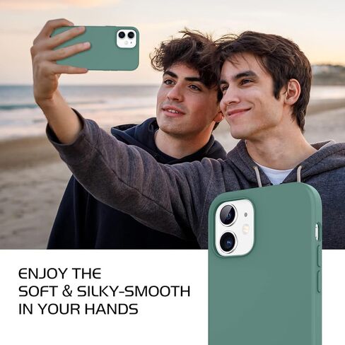 حافظة DOMAVER لهاتف iPhone 12، حافظة iPhone 12 Pro من السيليكون السائل الناعم وبطانة من الألياف الدقيقة والمطاط غطاء واقٍ لهاتف iPhone 12/12 Pro 5G -6.1 بوصة، أزرق فاتح in Kuwait